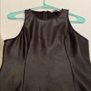 Black leather dress w/ small animal print pattern!